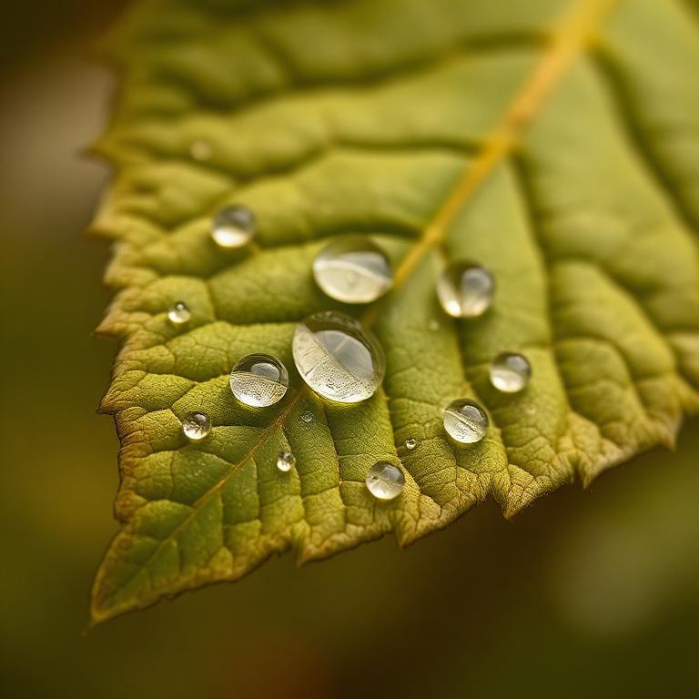 Raindrops on a vine leaf